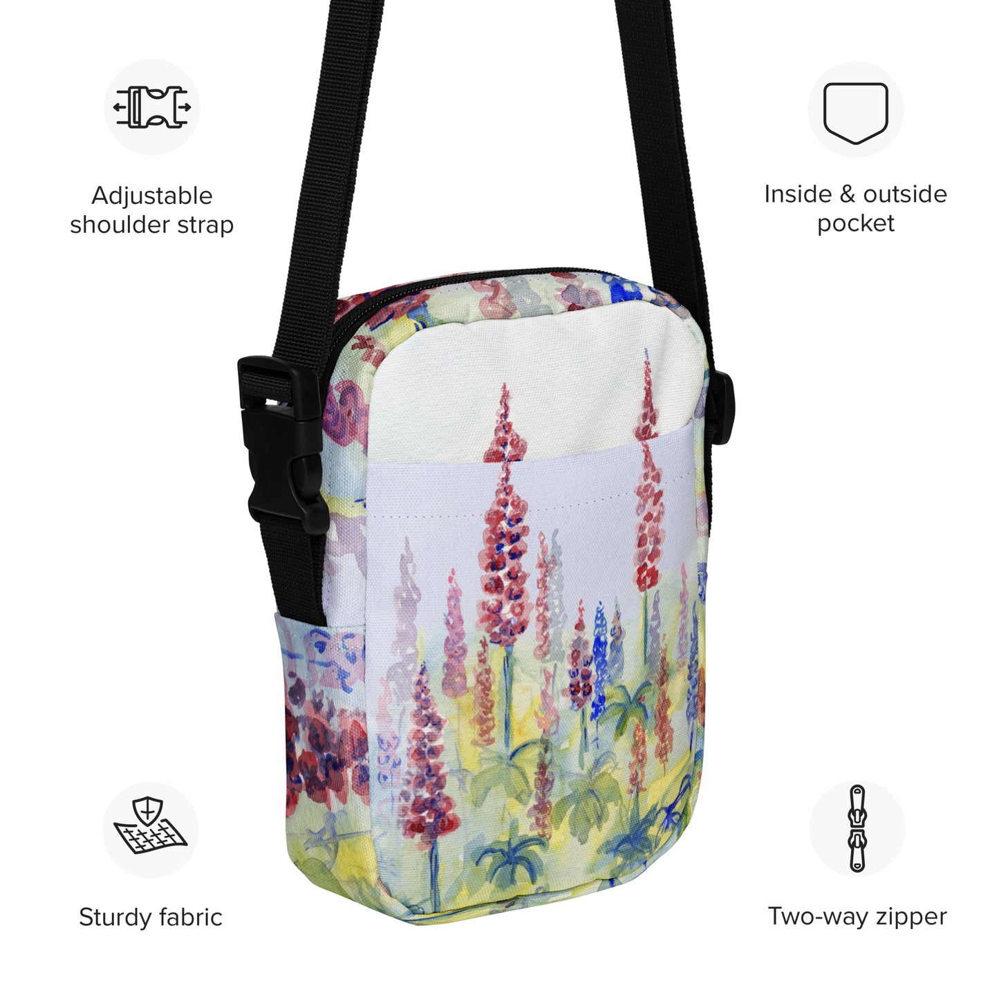 Lupines - Utility crossbody bag