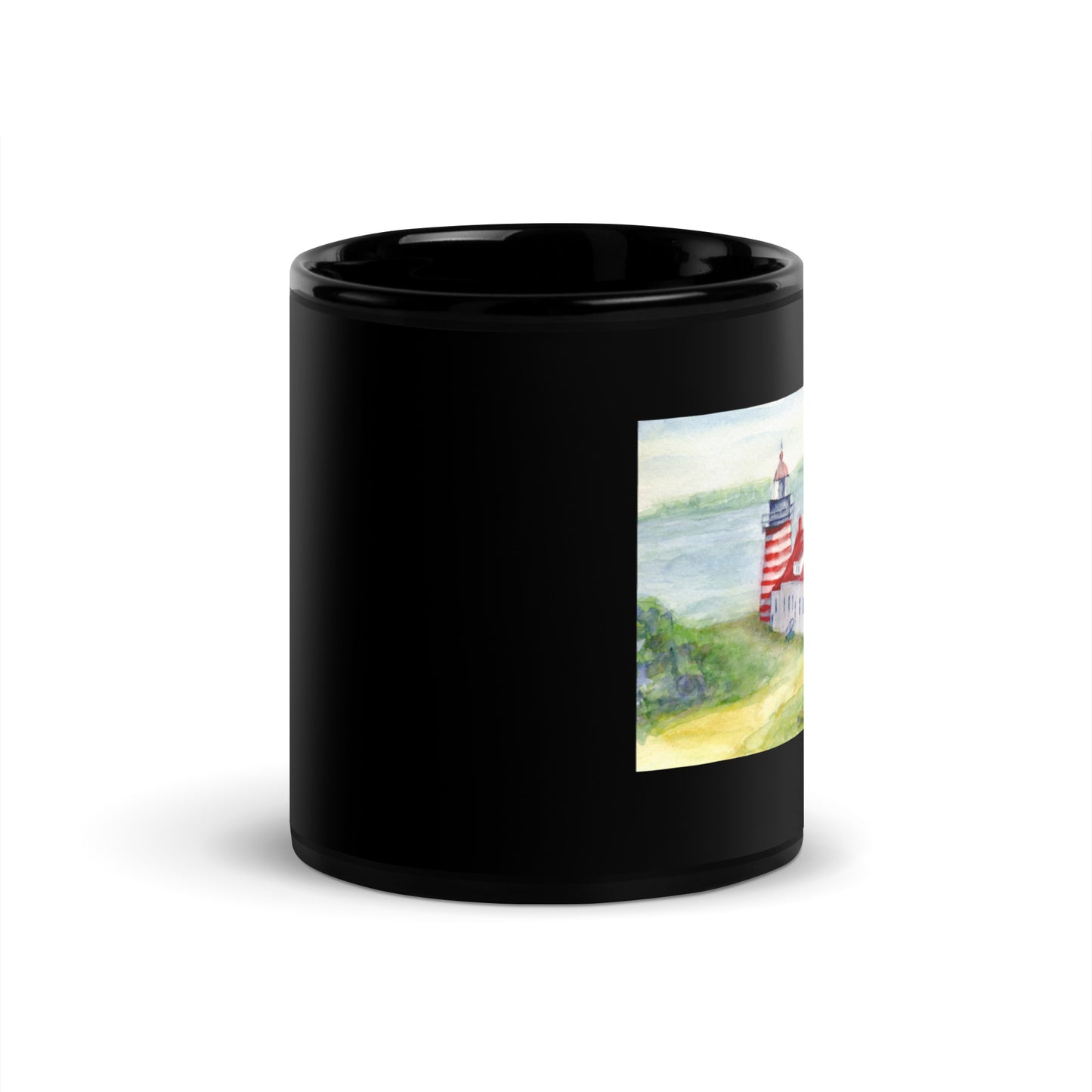 West Quoddy Head Lighthouse  Black Glossy Mug