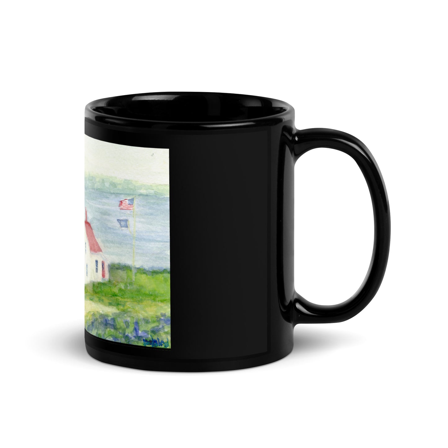 West Quoddy Head Lighthouse  Black Glossy Mug