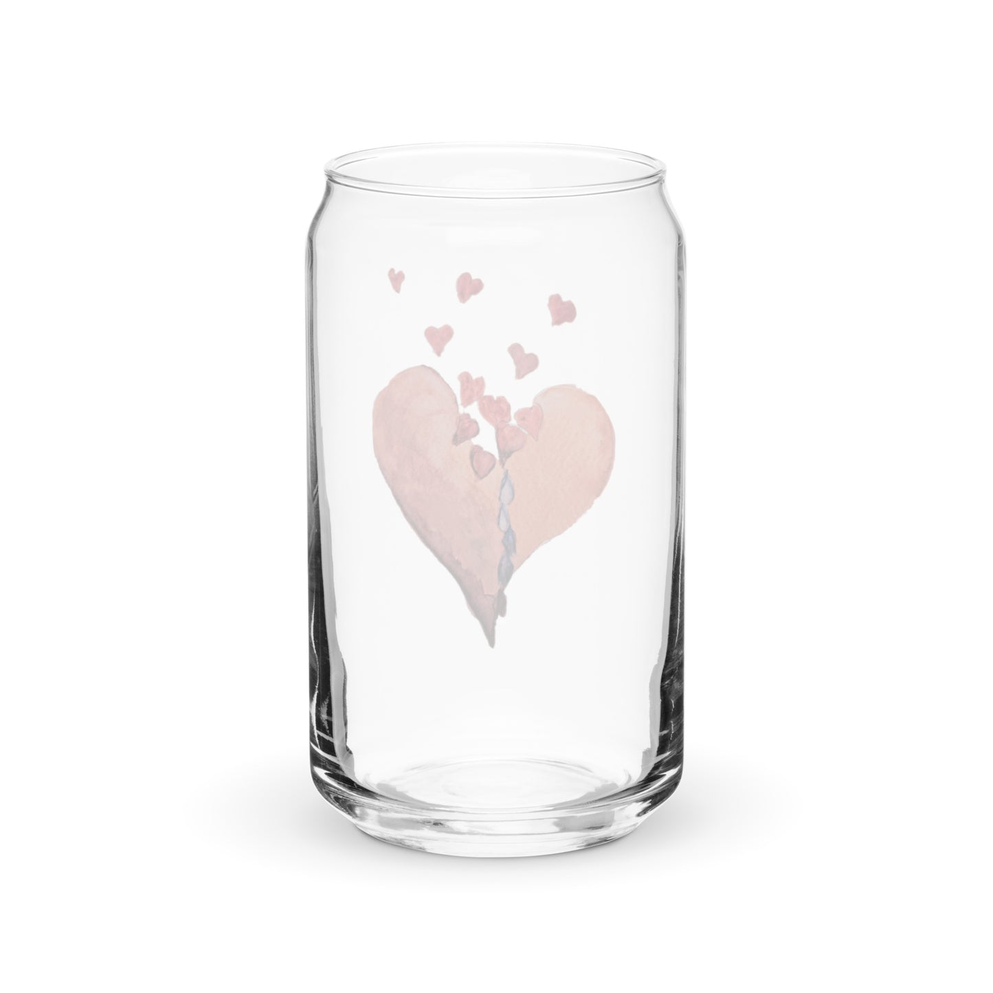 Flowing Heart - Can-shaped glass