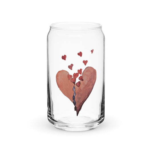 Flowing Heart - Can-shaped glass