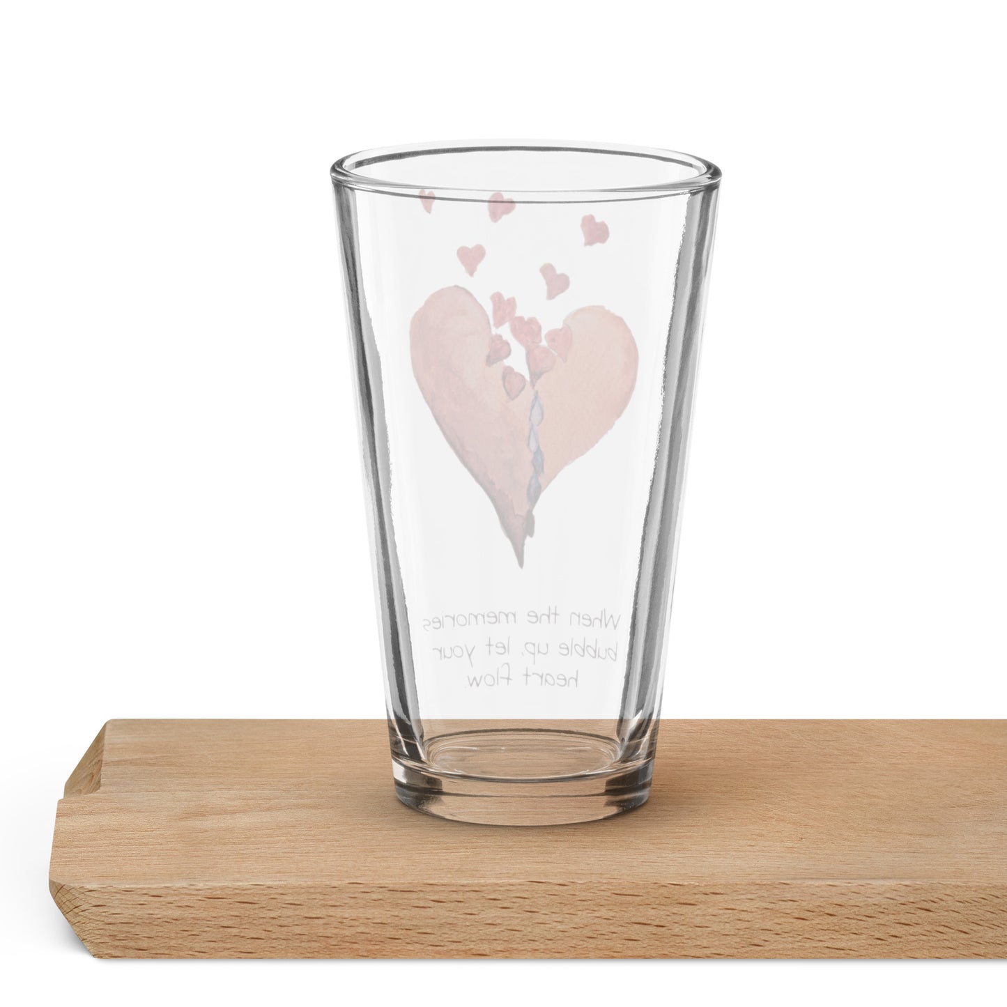 Broken heart flows - Shaker pint glass