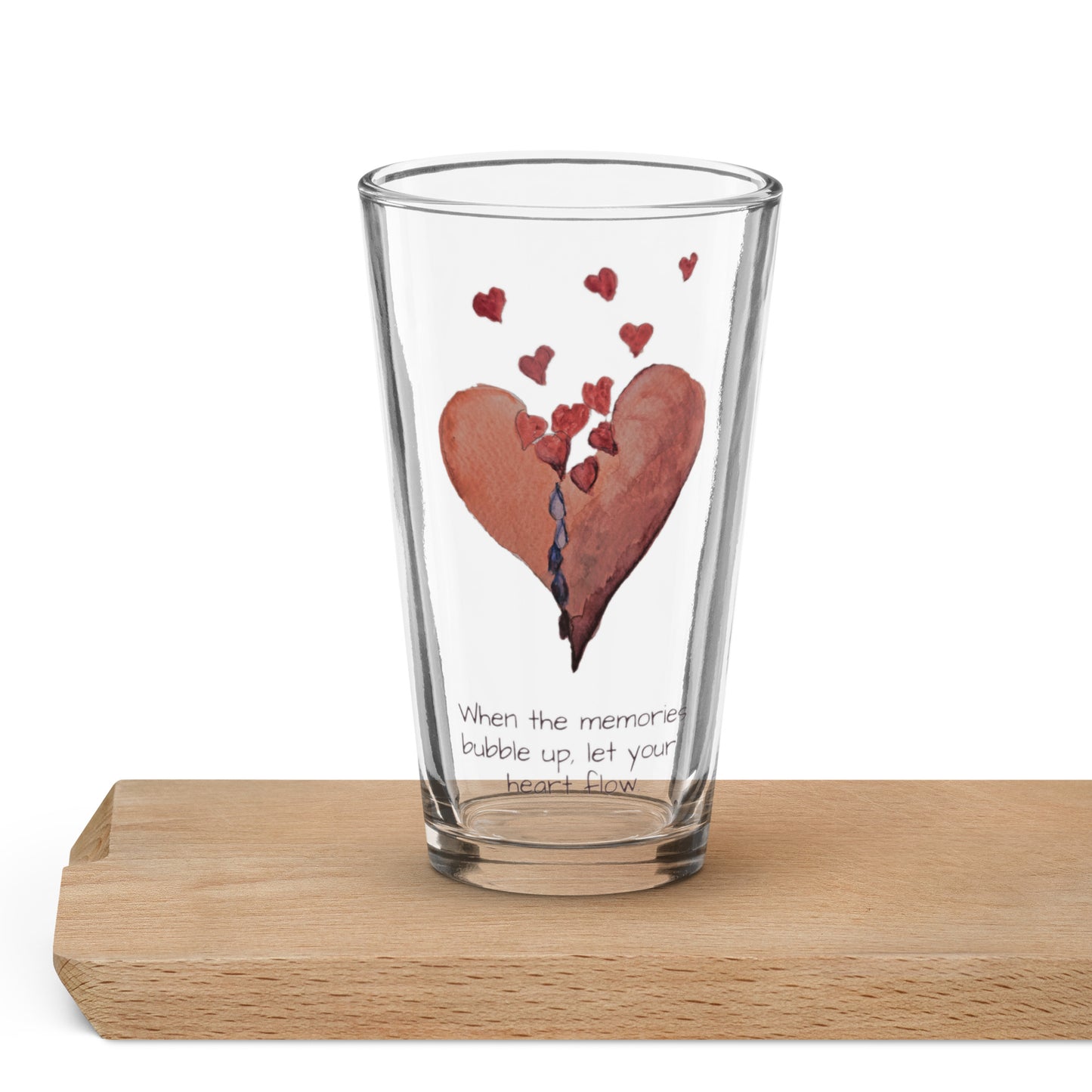 Broken heart flows - Shaker pint glass