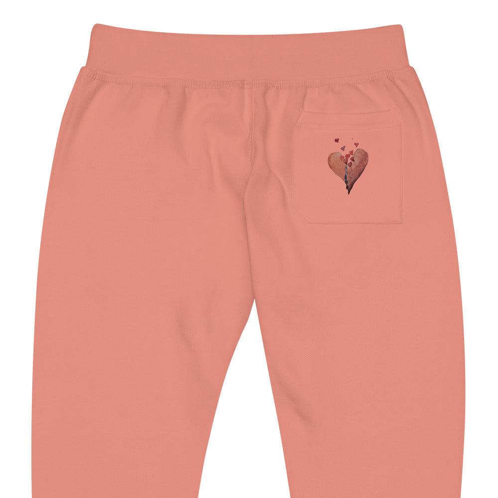 Broken Heart Flowing - Unisex fleece sweatpants