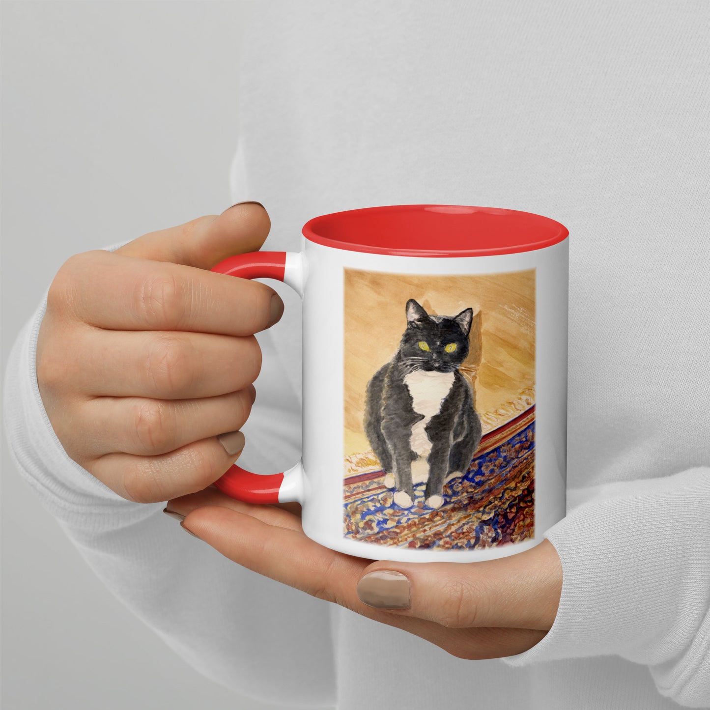 Louie, the cat, Mug with Color Inside