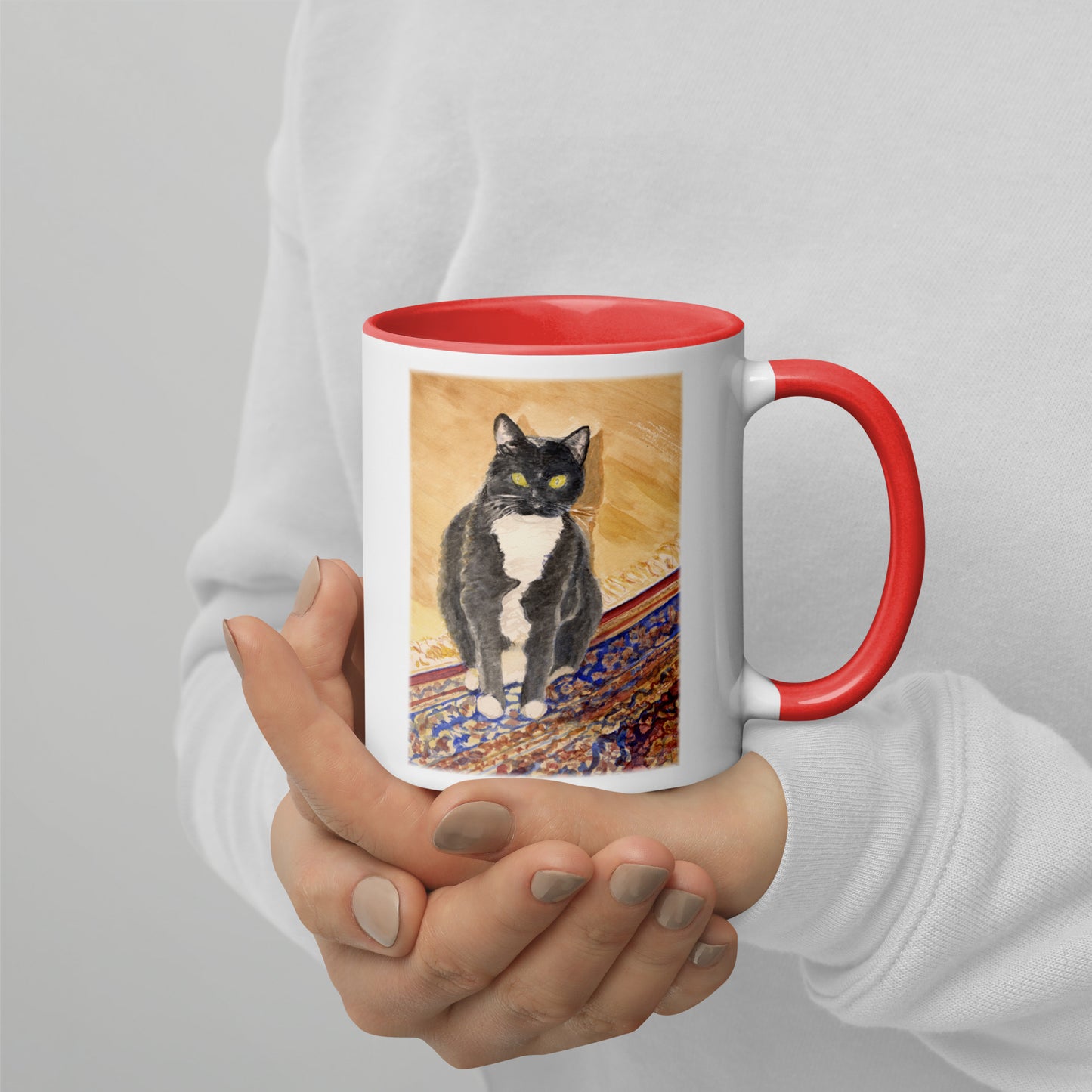 Louie, the cat, Mug with Color Inside