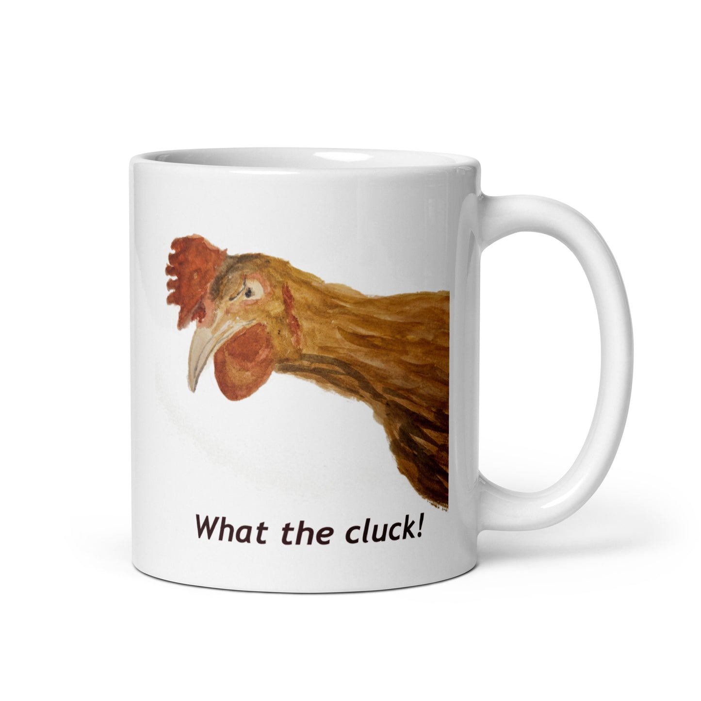 'What the Cluck' - White glossy mug