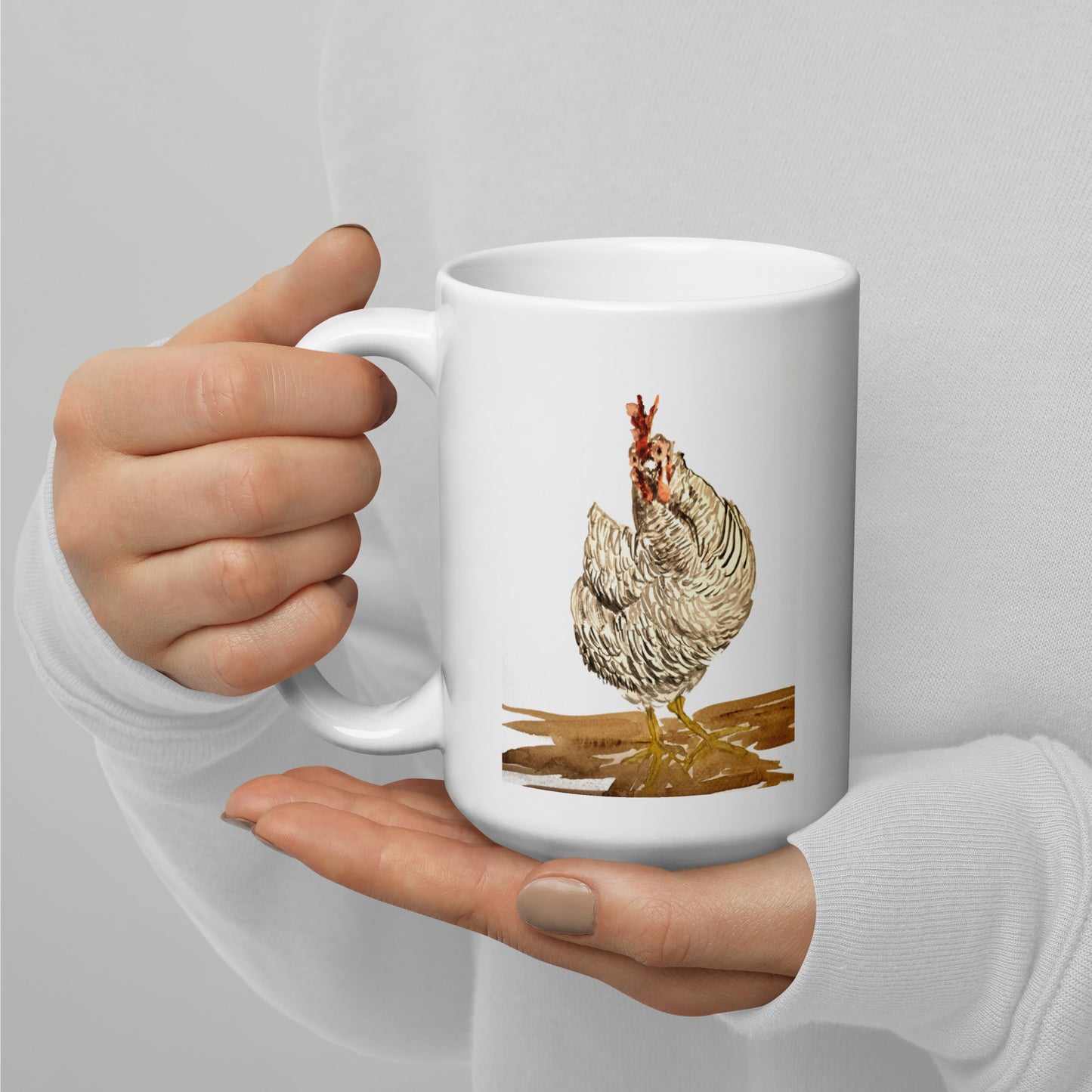 Mookie the chicken - White glossy mug