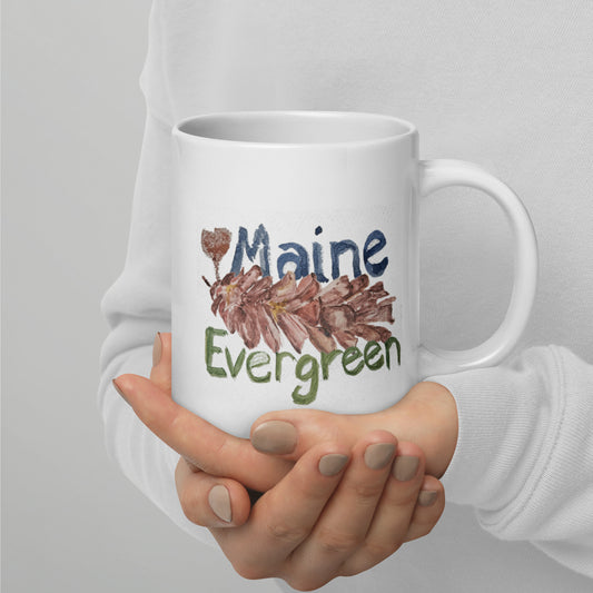 Maine Pinecone - White glossy mug